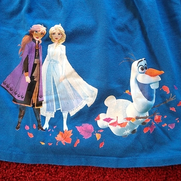 Disney Elsa & Anna 2 Shirt Bundle Sz 4T Blue & Gray w/ Frozen Characters - Picture 6 of 9